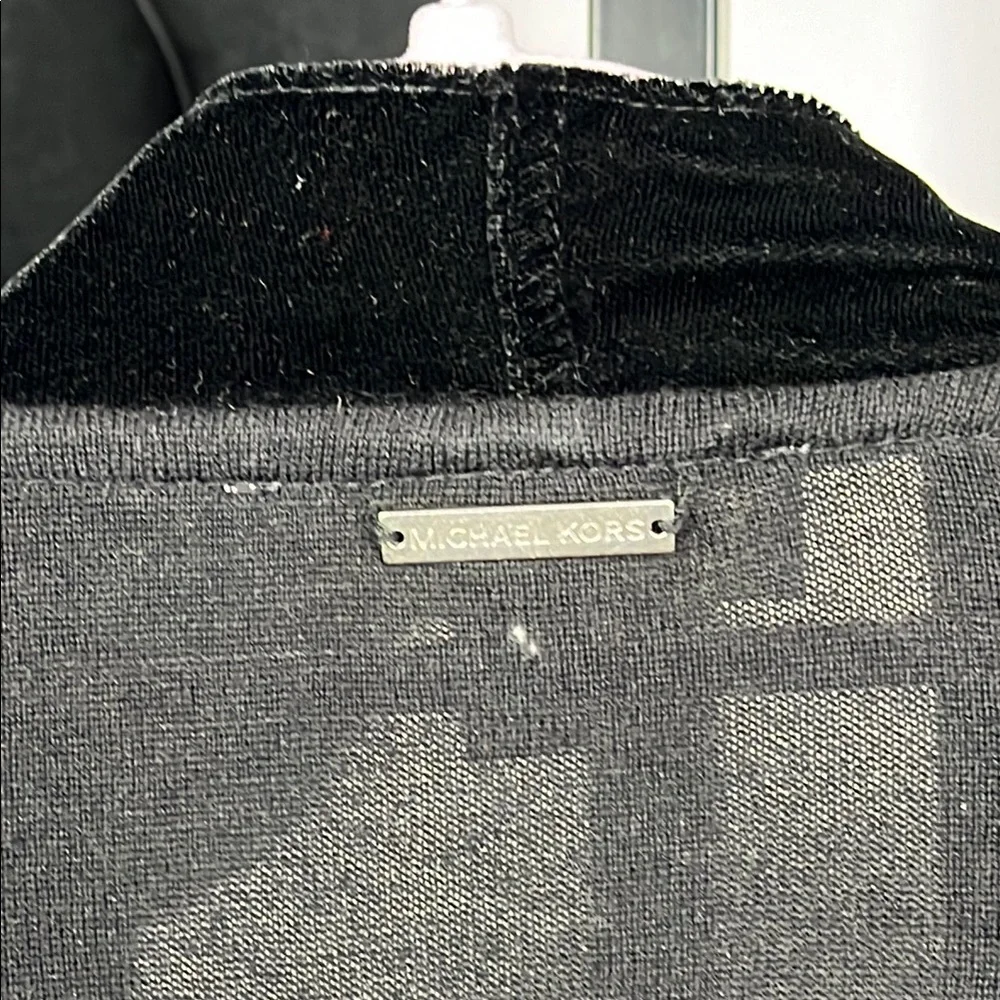 Michael Kors Black Draped Open Front Jacket